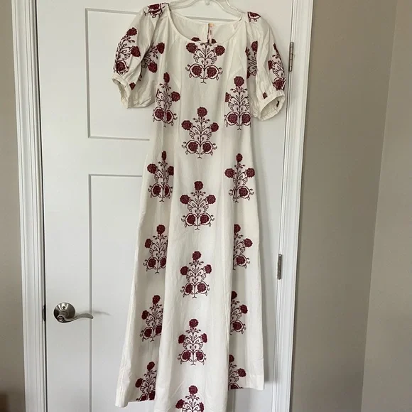 🌿NWT Free People Cactus Flower Embroidered Cotton Dress